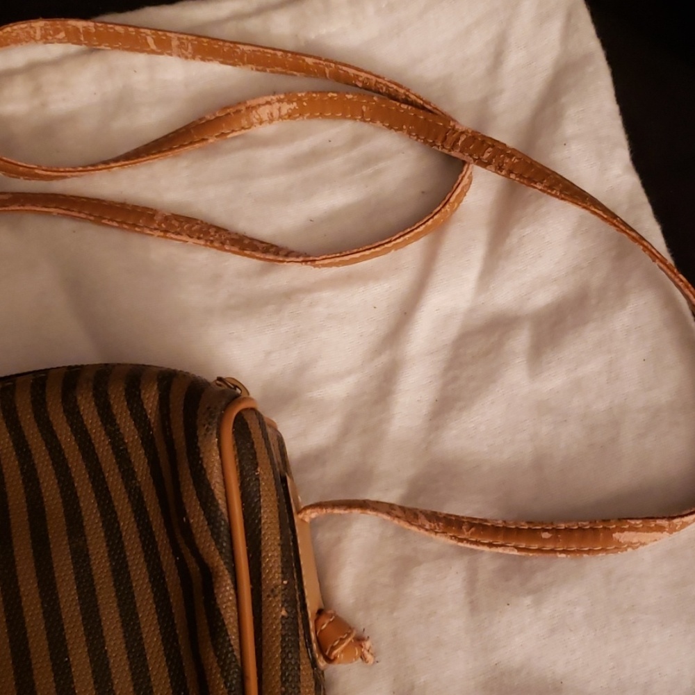 Fendi Vintage Crossbody Purse Striped Authentic - Picture 4 of 8